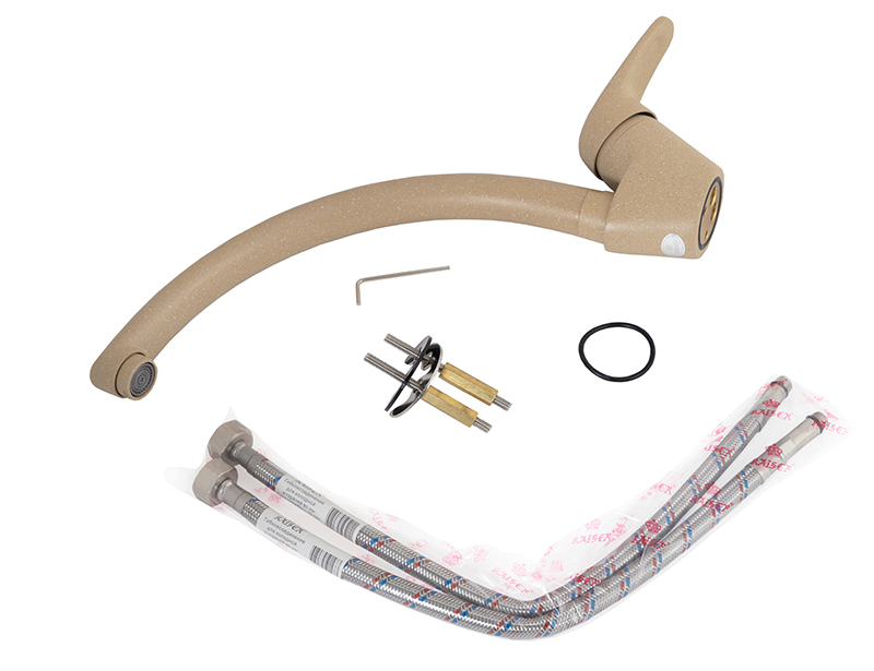 Смеситель для кухни  Kaiser County 55244-6 бежевый мрамор