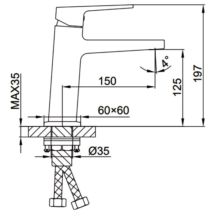 Смеситель для раковины Faop A09-6 A1009-6 черный