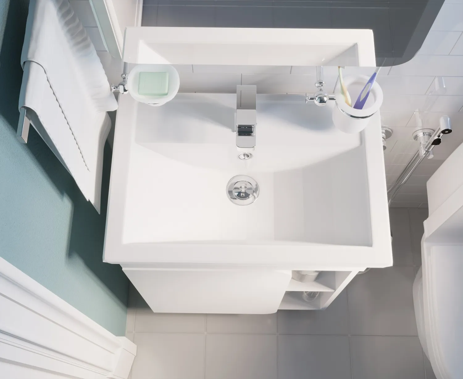 Тумба 1Marka Nuvo 70Н 1д. Белый глянец