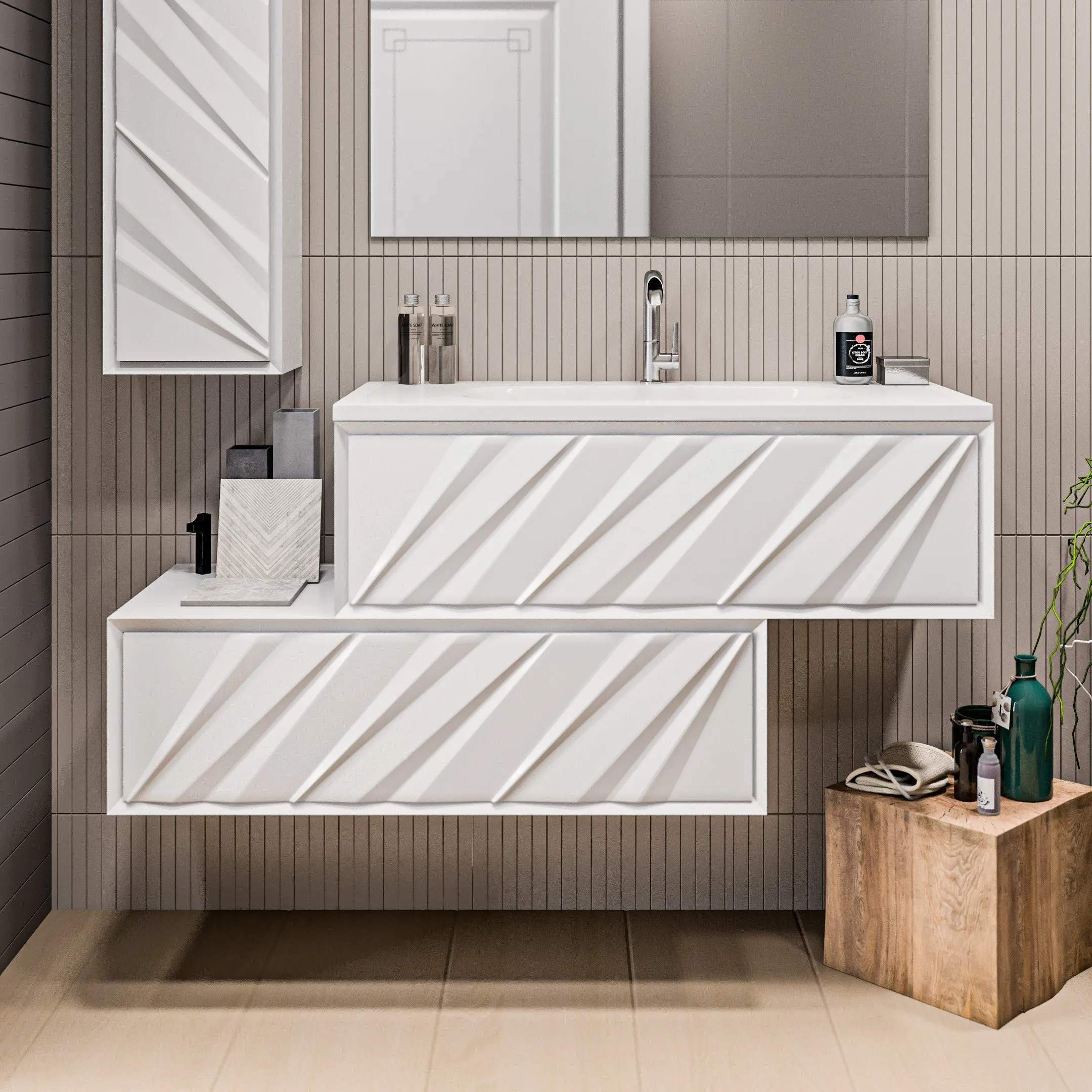 Тумба Marka One Glace 100П 1 в.я. White (верх)