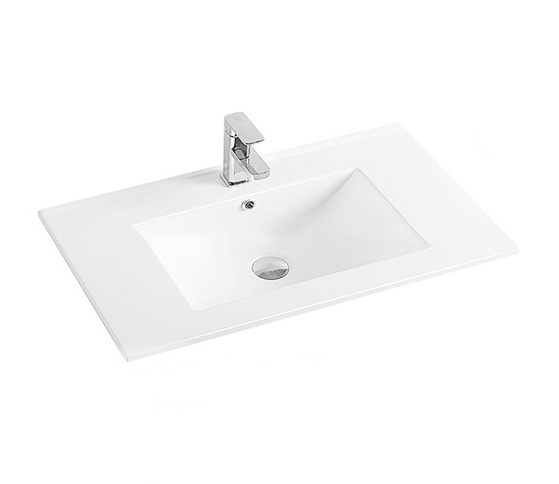 Полувстраиваемая раковина CeramaLux 76 N 9075E белая