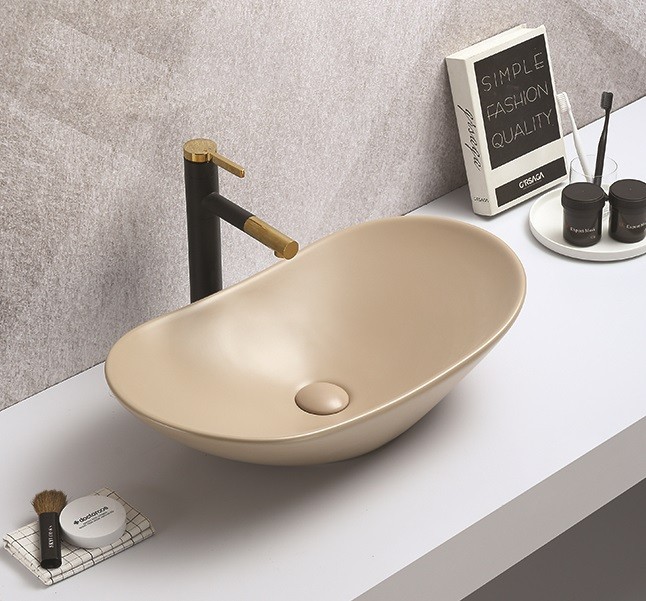 Накладная раковина CeramaLux 61 7811AMC-1 капучино