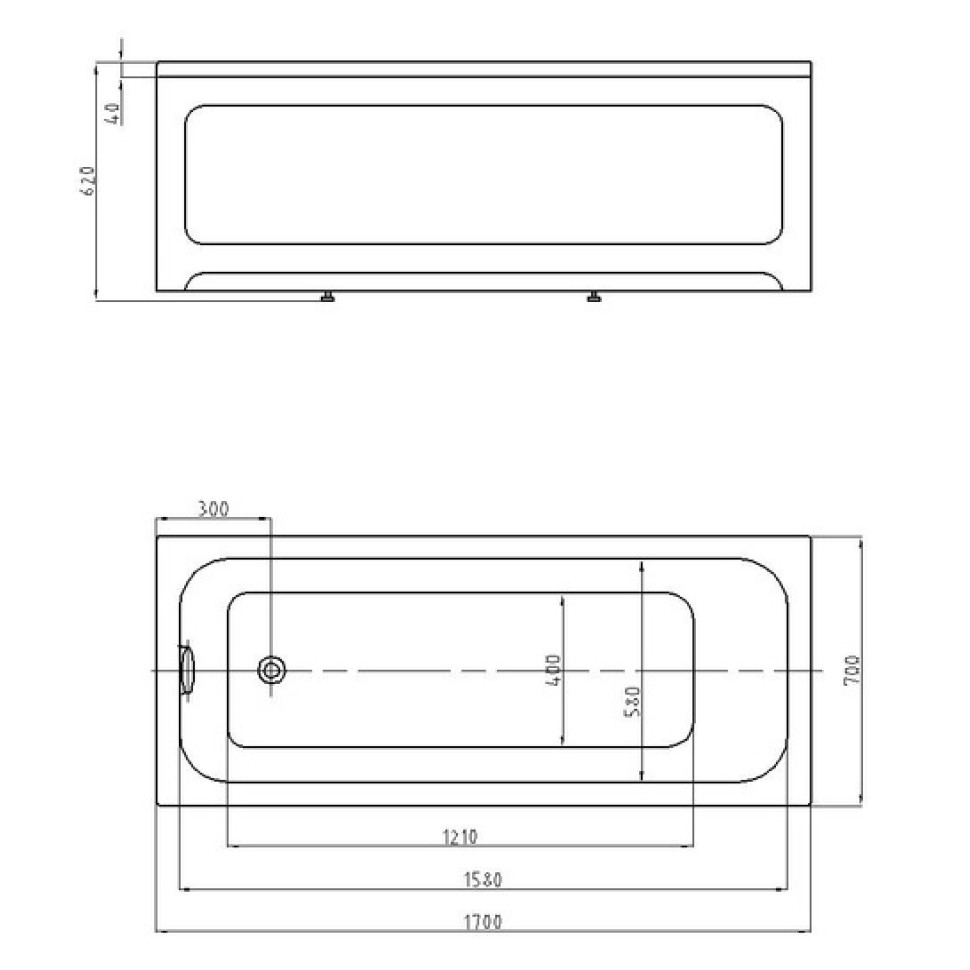 Акриловая ванна Aquatek Мия 170*70