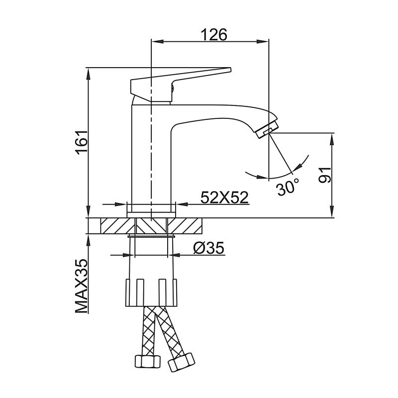 Смеситель для раковины Frap H76-6 F1076-6 черный