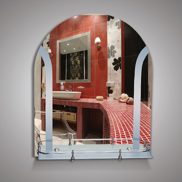 Зеркало с полкой EvaGold 65*53,5 матовые вставки