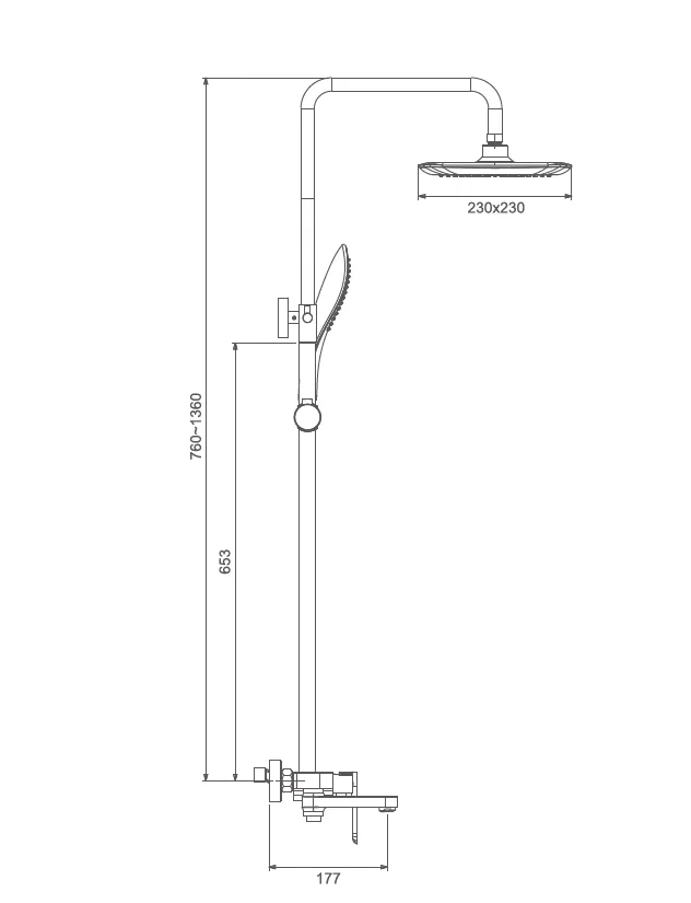 Душевая система Gappo G48-3 G2448-3 золотой сатин