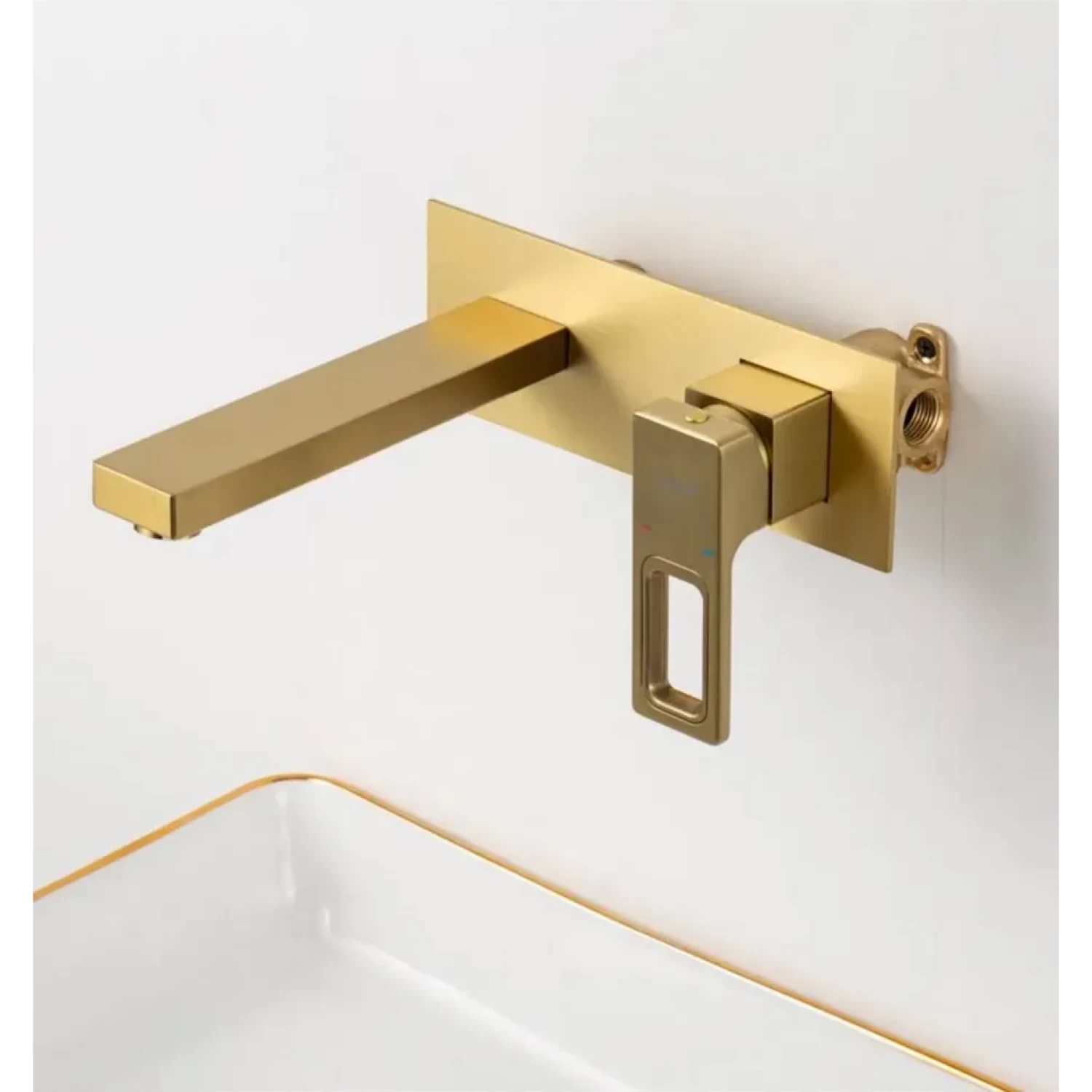 Встраиваемый смеситель для раковины Gappo G17-3 G1017-13 золотой сатин