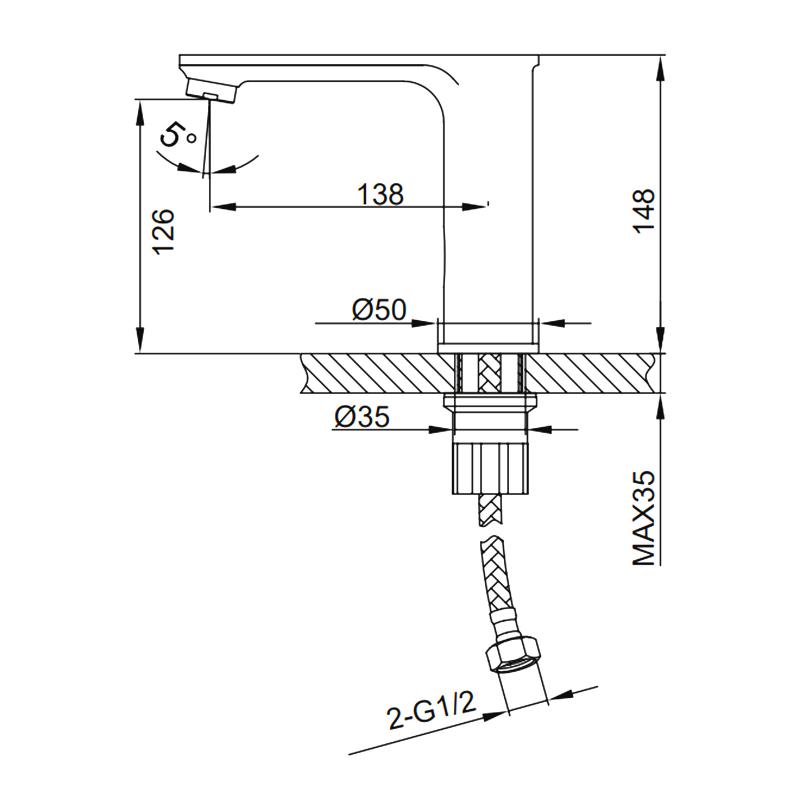 Сенсорный смеситель для раковины Frap F514-1 хром