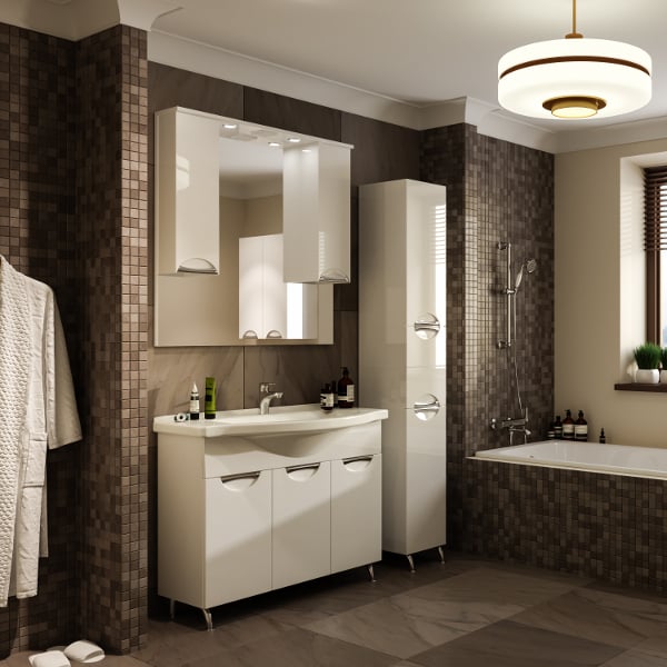 Зеркало-шкаф Мирсант Камилла 100 с двумя ящиками