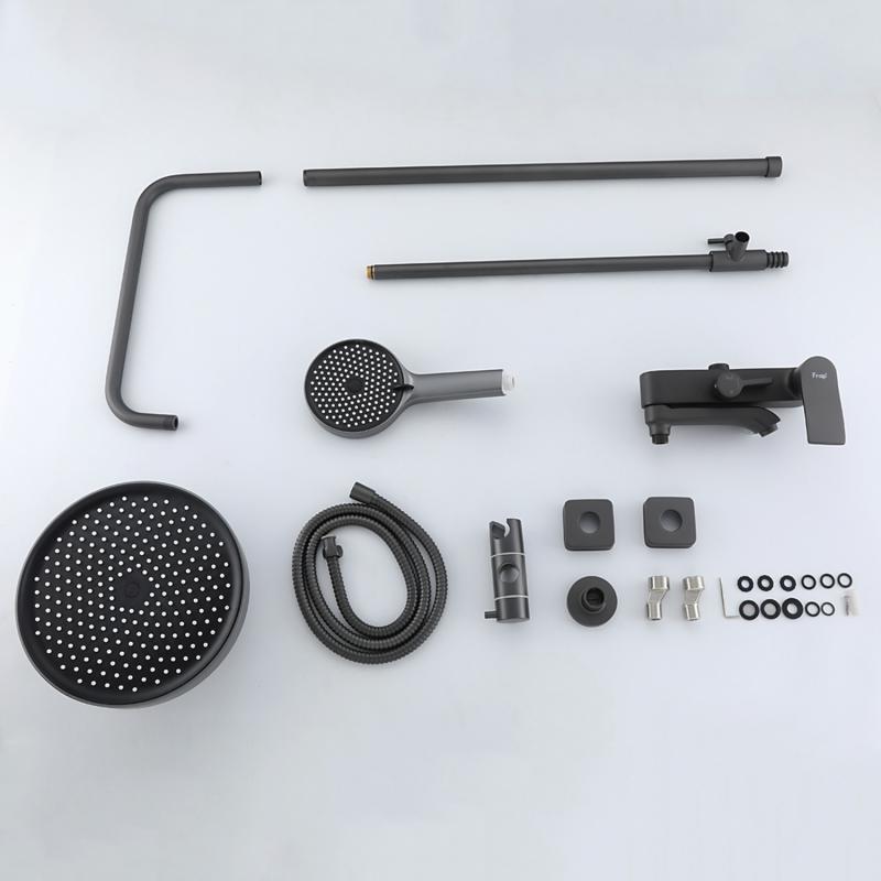 Душевая система Frap H75-9 F2475-9 оружейная сталь