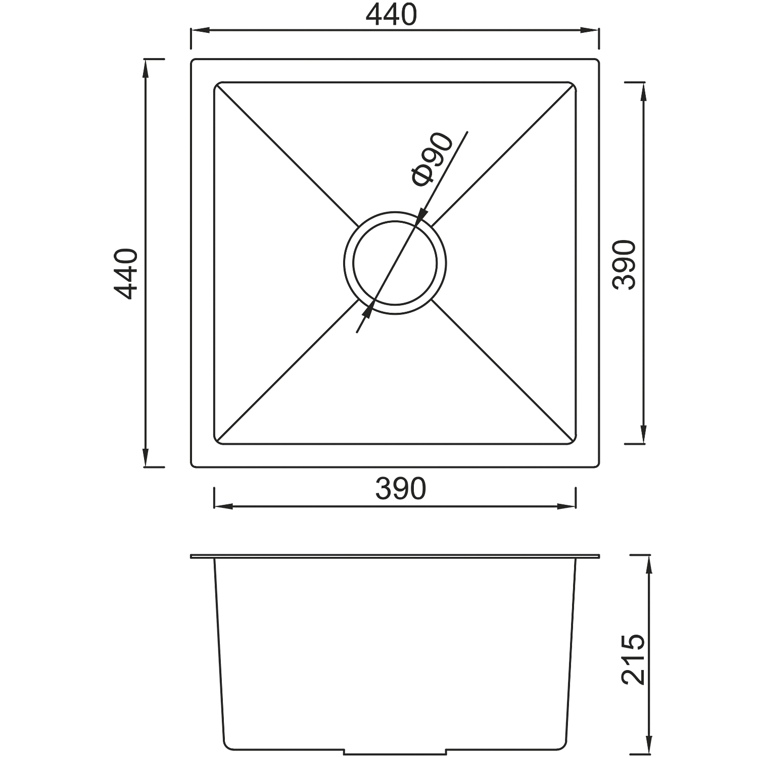 Мойка для кухни с коландером из нержавеющей стали Gappo GS4444 сталь