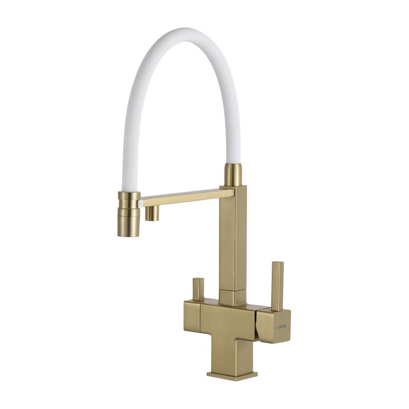 Смеситель для кухни с фильтром Gappo G95 G4395-53 золотой сатин