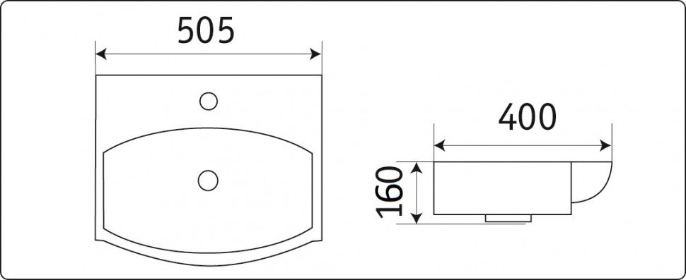 Подвесная раковина CeramaLux 50,5 N 78014C белая