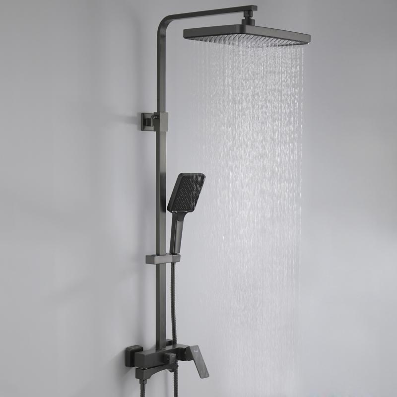 Душевая система Frap H76-9 F2476-9 оружейная сталь