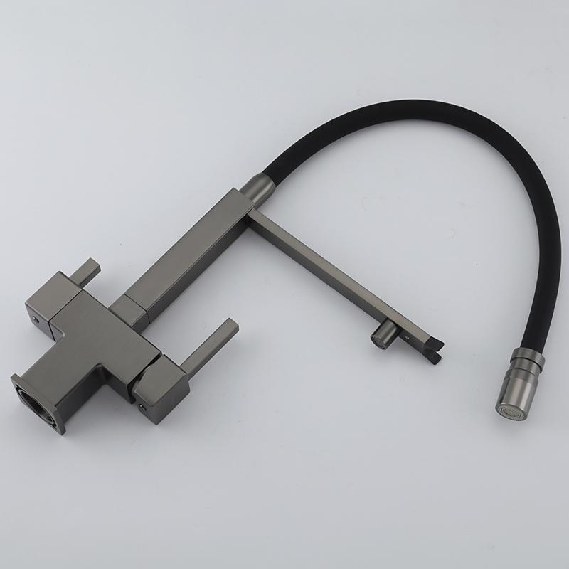 Смеситель для кухни с фильтром Gappo G95 G4395-59 оружейная сталь