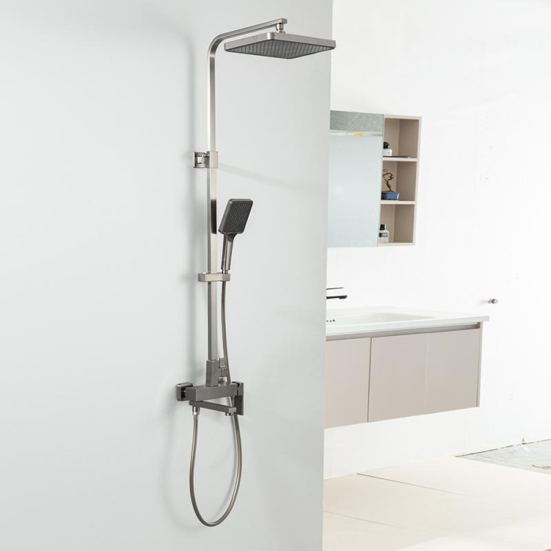 Душевая система Frap H91-9 F2491-9 оружейная сталь