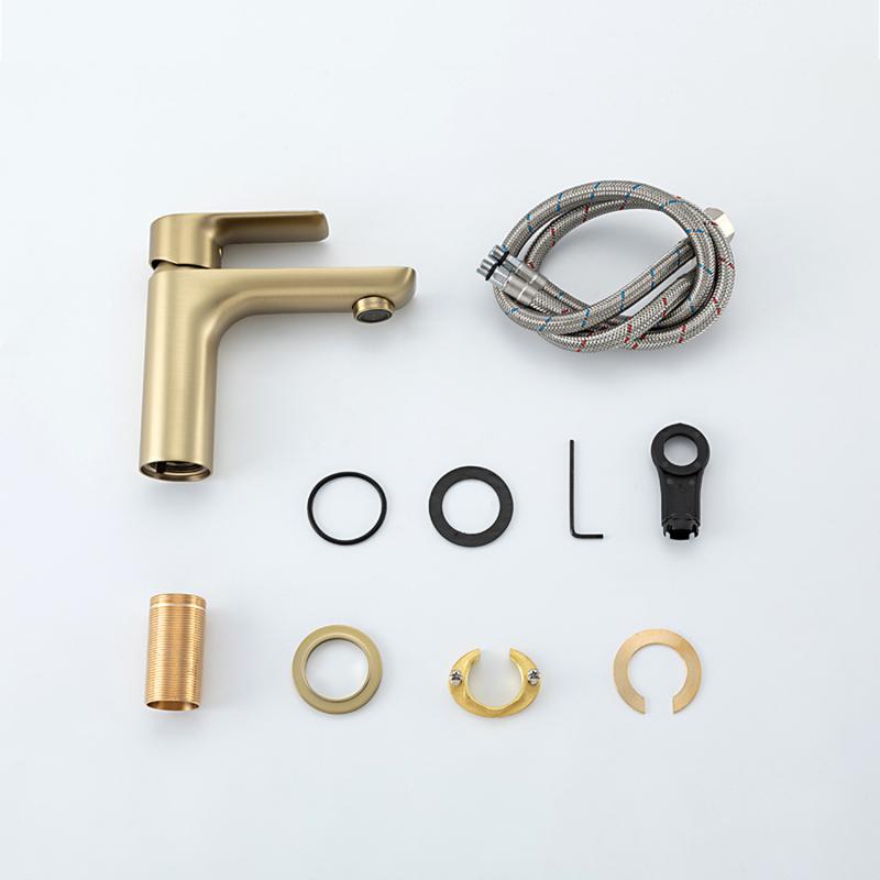 Смеситель для раковины Gappo G48-3 G1048-3 золотой сатин