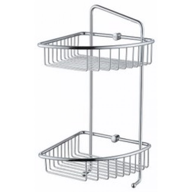 Полка настенная (двойная) угловая Kaiser KH-5070 204*204*430*60 хром