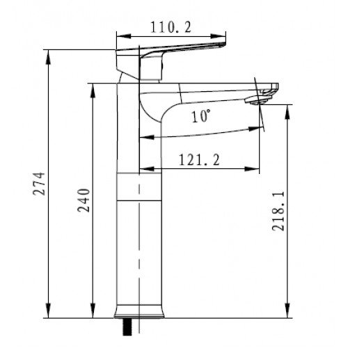 Смеситель для раковины высокий Kaiser Atrio 60033 Белый/хром