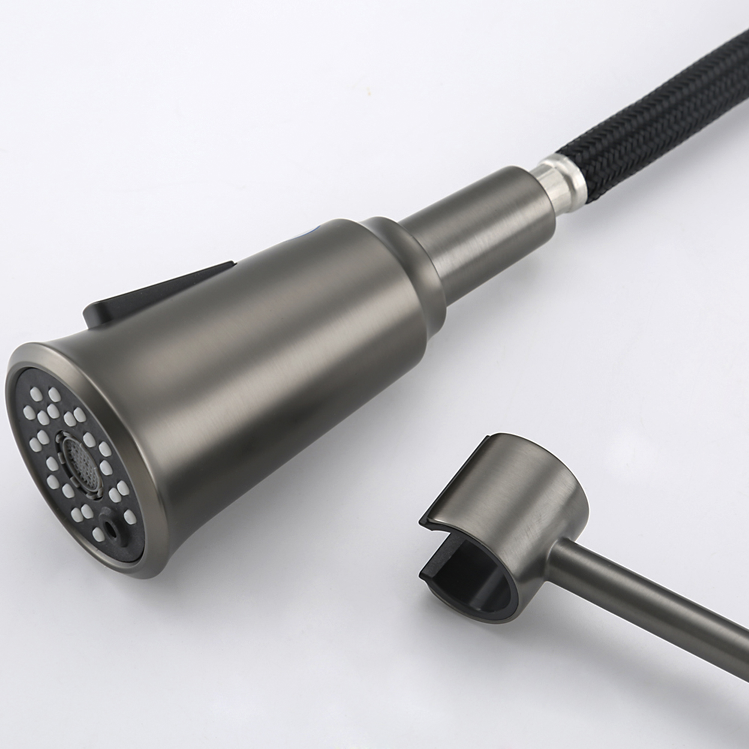 Смеситель для кухни с вытягивающимся изливом и фильтром Gappo G4398-69 оружейная сталь