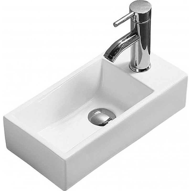 Подвесная/накладная раковина CeramaLux 38 N 9048FL левая белая