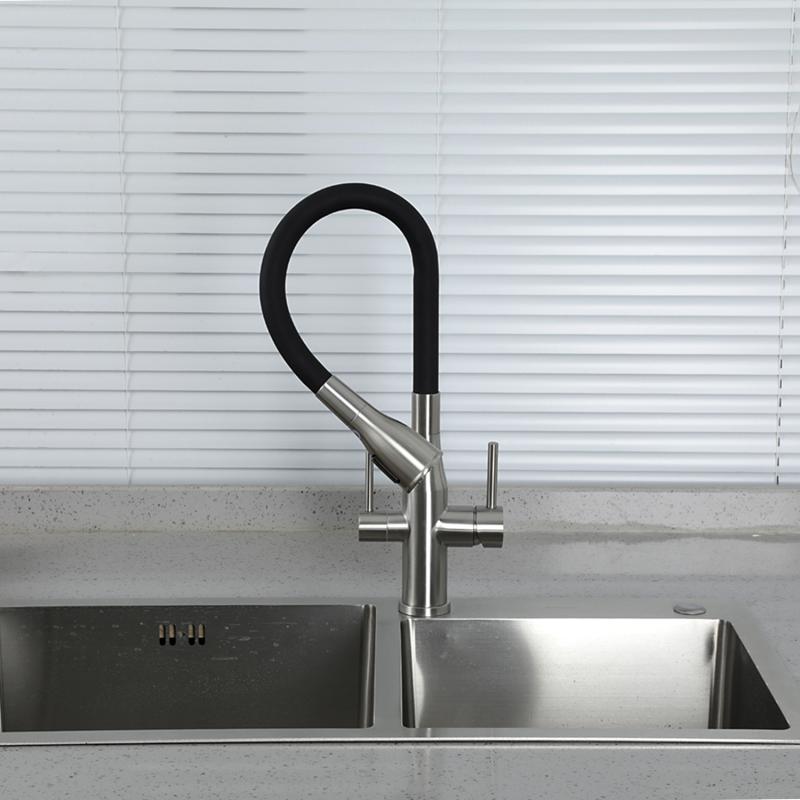 Смеситель для кухни с фильтром Gappo G4399-65 сатин