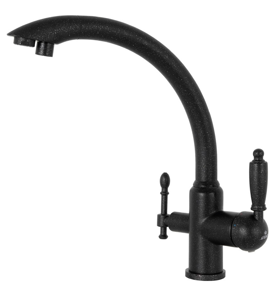 Смеситель для кухни с встроенным краном под питьевую воду Kaiser Vincent 31244-5 Black Pearl
