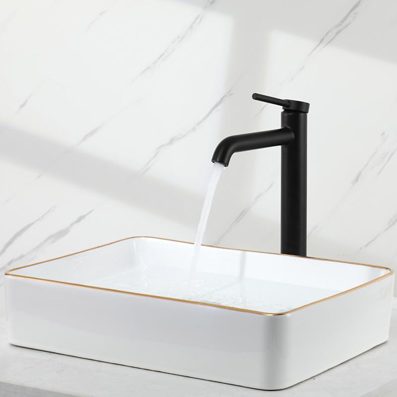 Высокий смеситель для раковины Gappo G06-6 G1006-26 черный