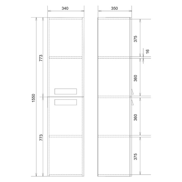 Подвесной пенал Мирсант Komfort правый