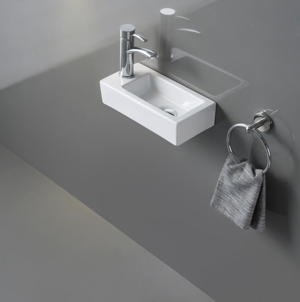 Подвесная/накладная раковина CeramaLux 36,5 N 9272R правая белая