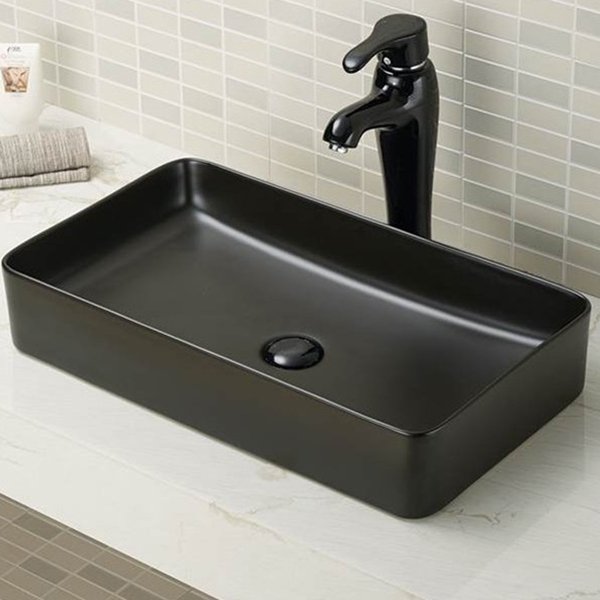 Накладная раковина CeramaLux 60,5 NC 9396MB Черная матовая