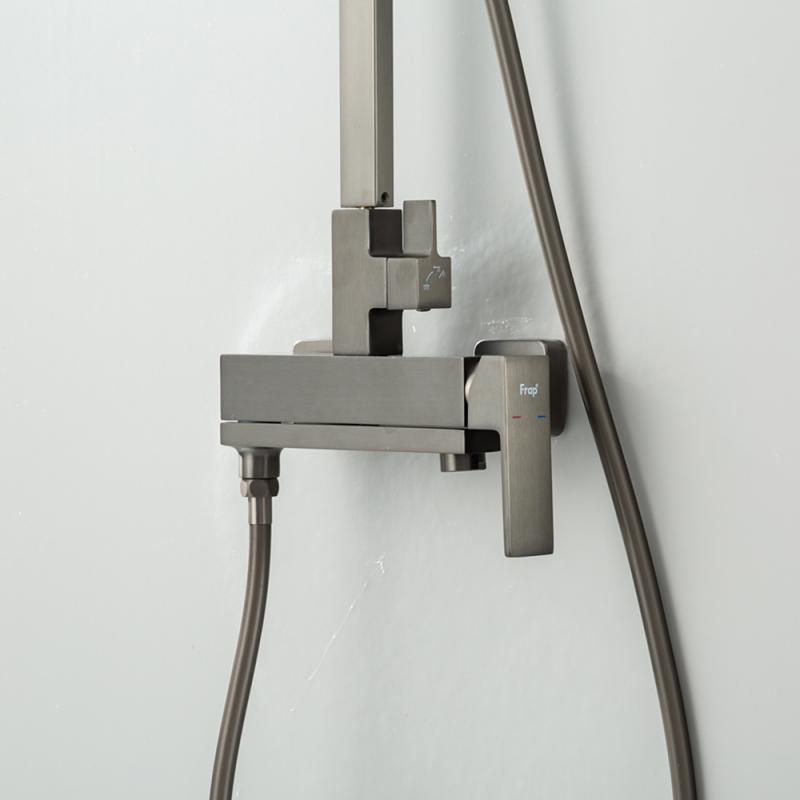 Душевая система Frap H91-9 F2491-9 оружейная сталь