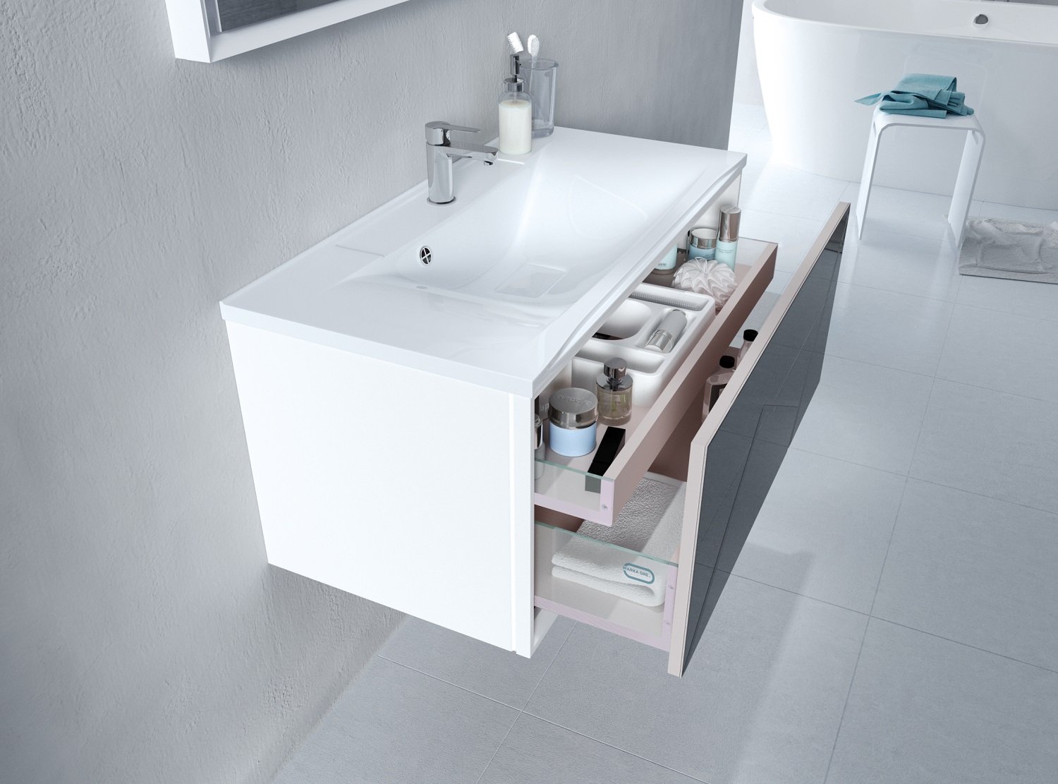 Тумба Seattle 90П 1в.я. Mosaic Classic Black