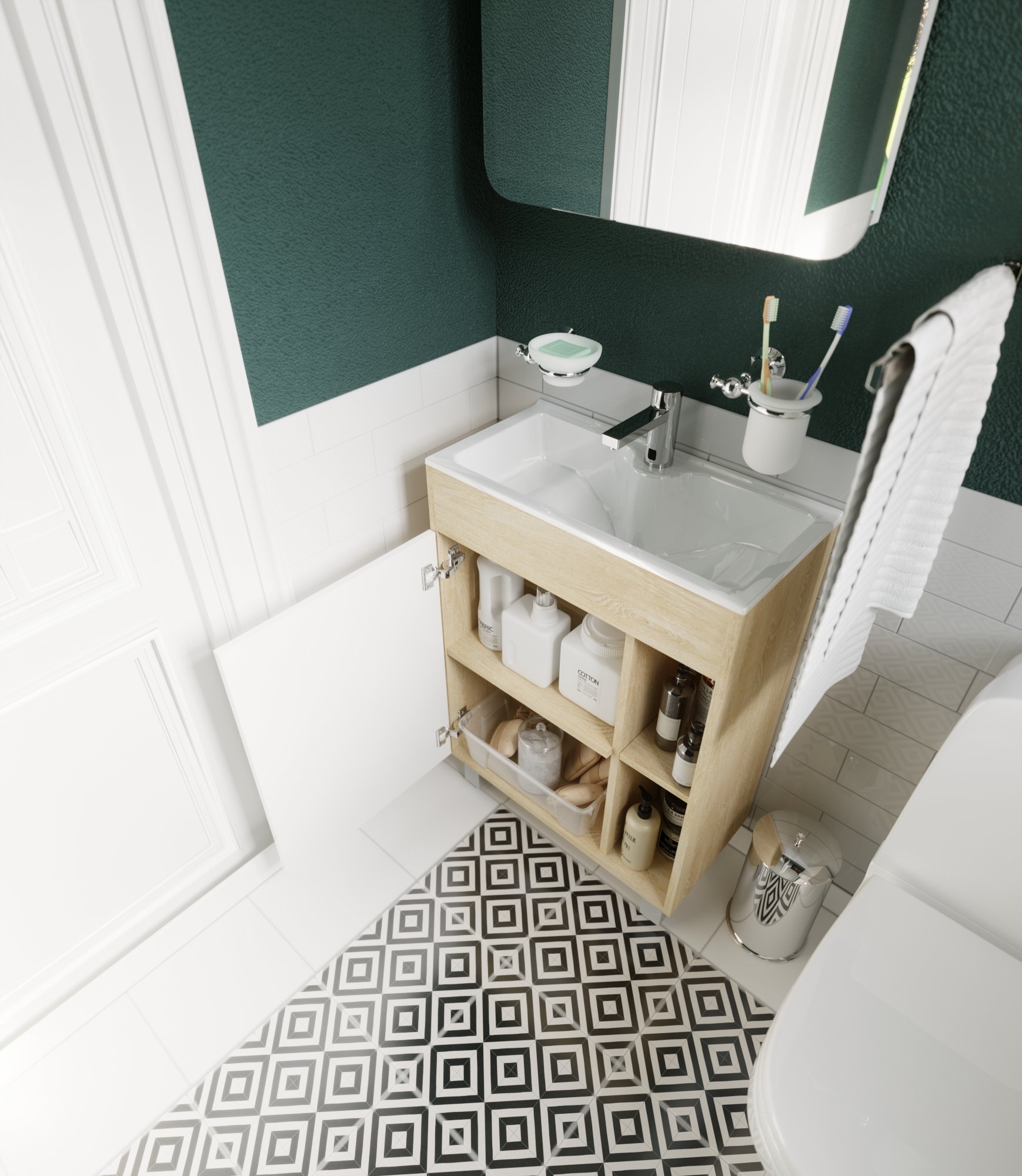 Тумба с раковиной 1Marka Lido 60Н 1д. Дуб Сонома