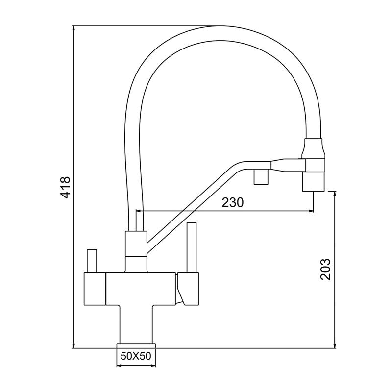 Смеситель для кухни с фильтром Gappo G95 G4395-60 хром
