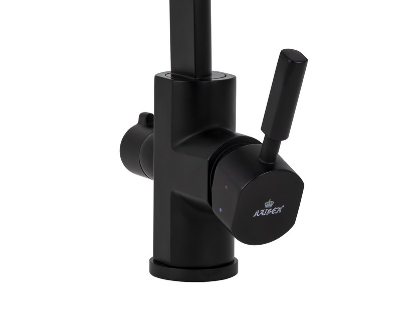 Смеситель для кухни с встроенным краном под питьевую воду Kaiser Decor 40144-9 Black Mat