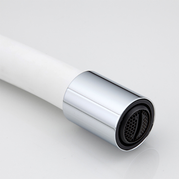 Смеситель для кухни с гибким изливом Frap F4453-03 белый-хром