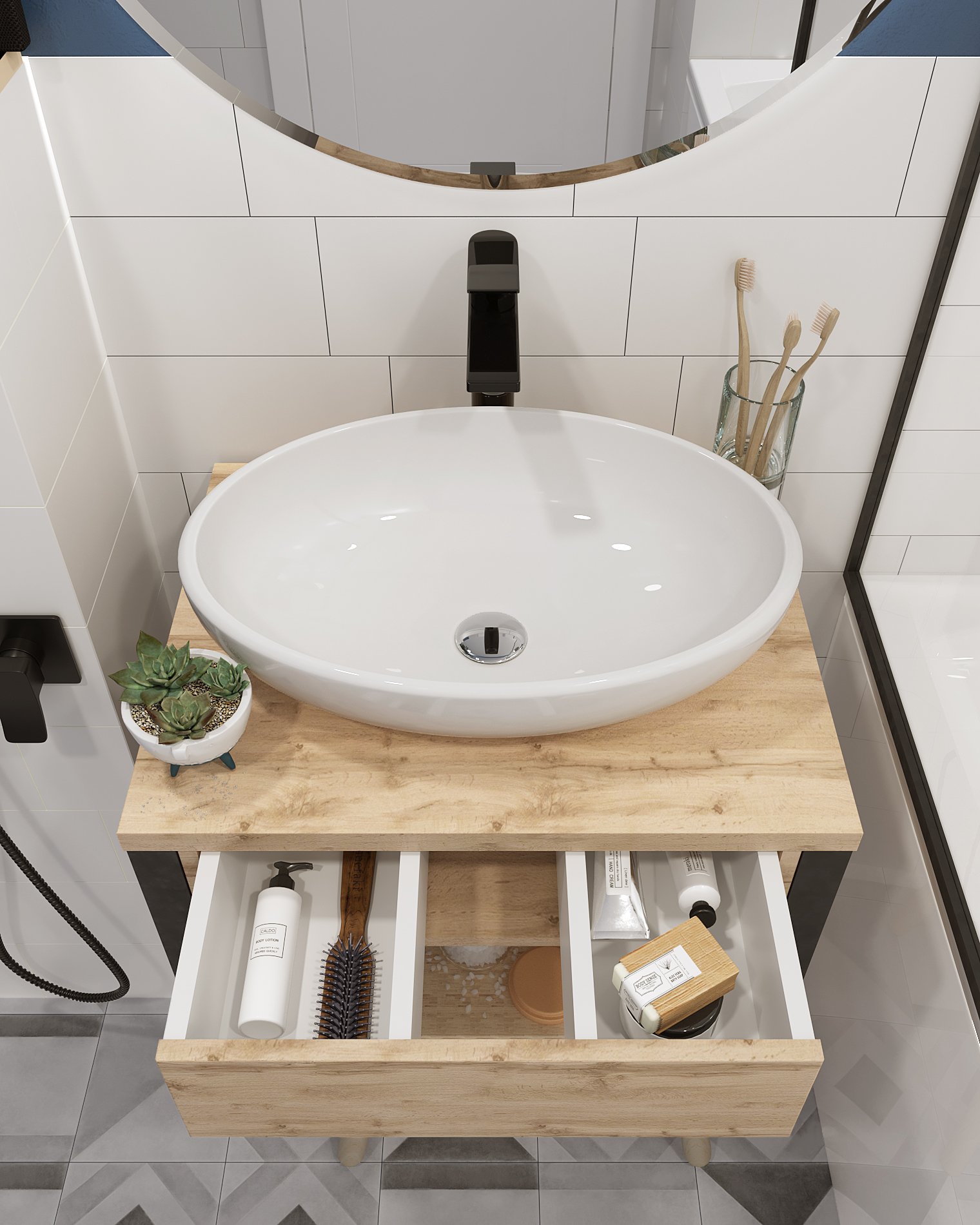 Тумба 1Marka Grunge Loft 60П 1в.я Дуб Вотан