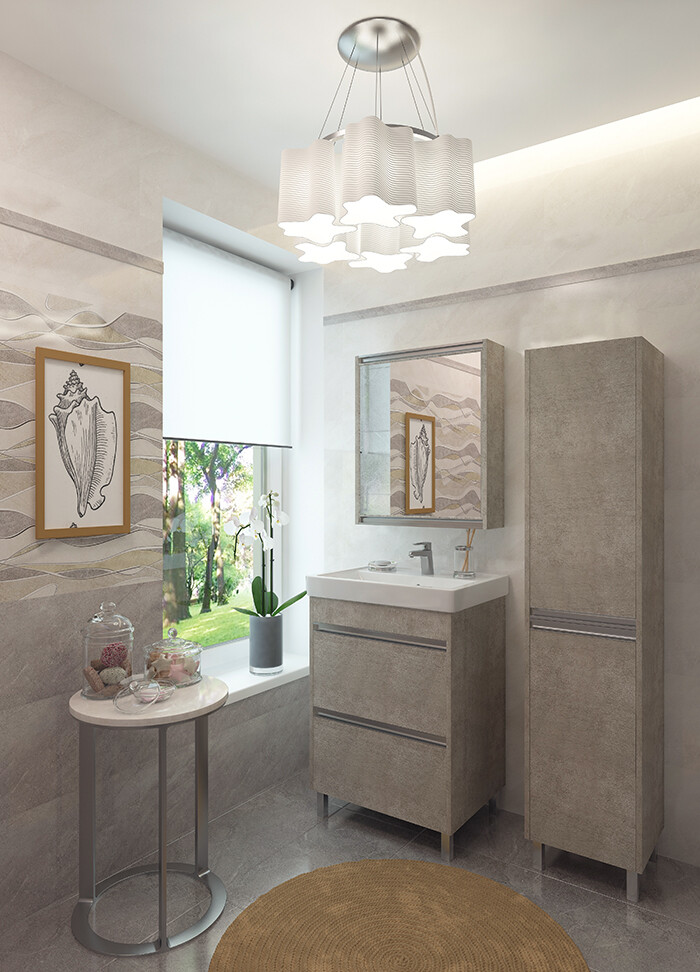 Шкаф-зеркало EvaGold White Stone 60 универсальный