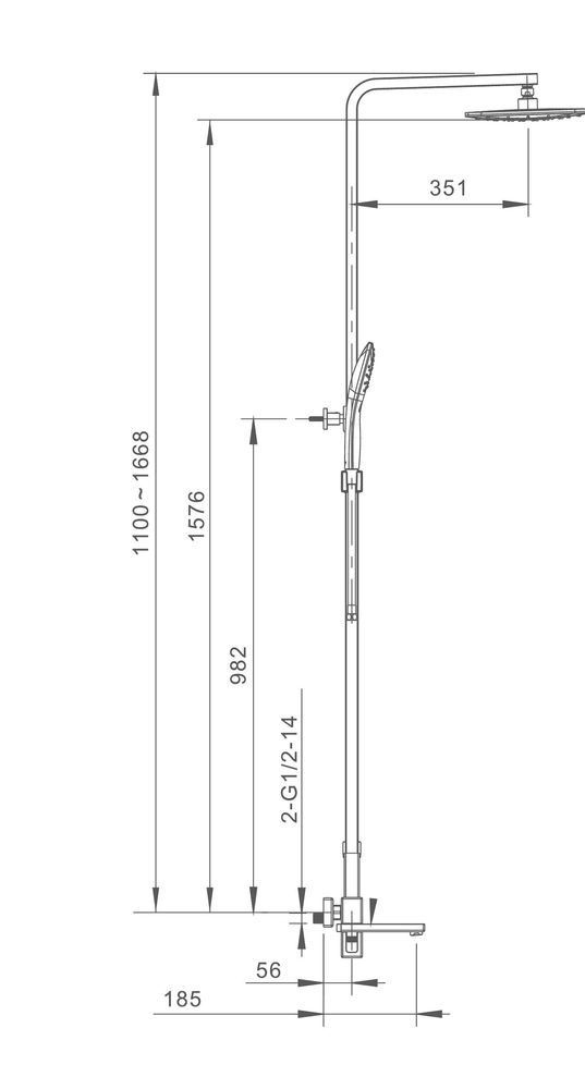 Душевая система Gappo G17-3 G2417-3 золотой сатин