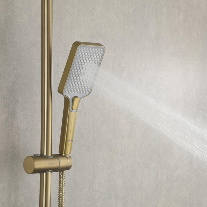 Душевая система с термостатом Gappo G91 G2491-3 золотой сатин