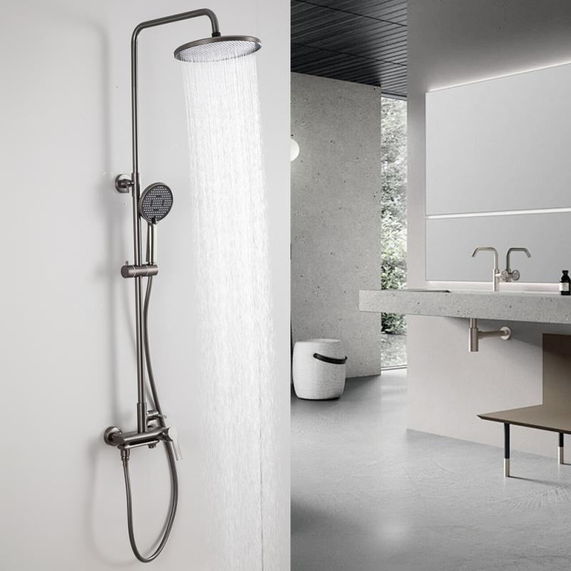 Душевая система Frap H88-9 F2488-9 оружейная сталь