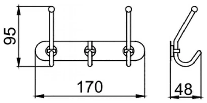 Вешалка 3 крючка Frap F201-3