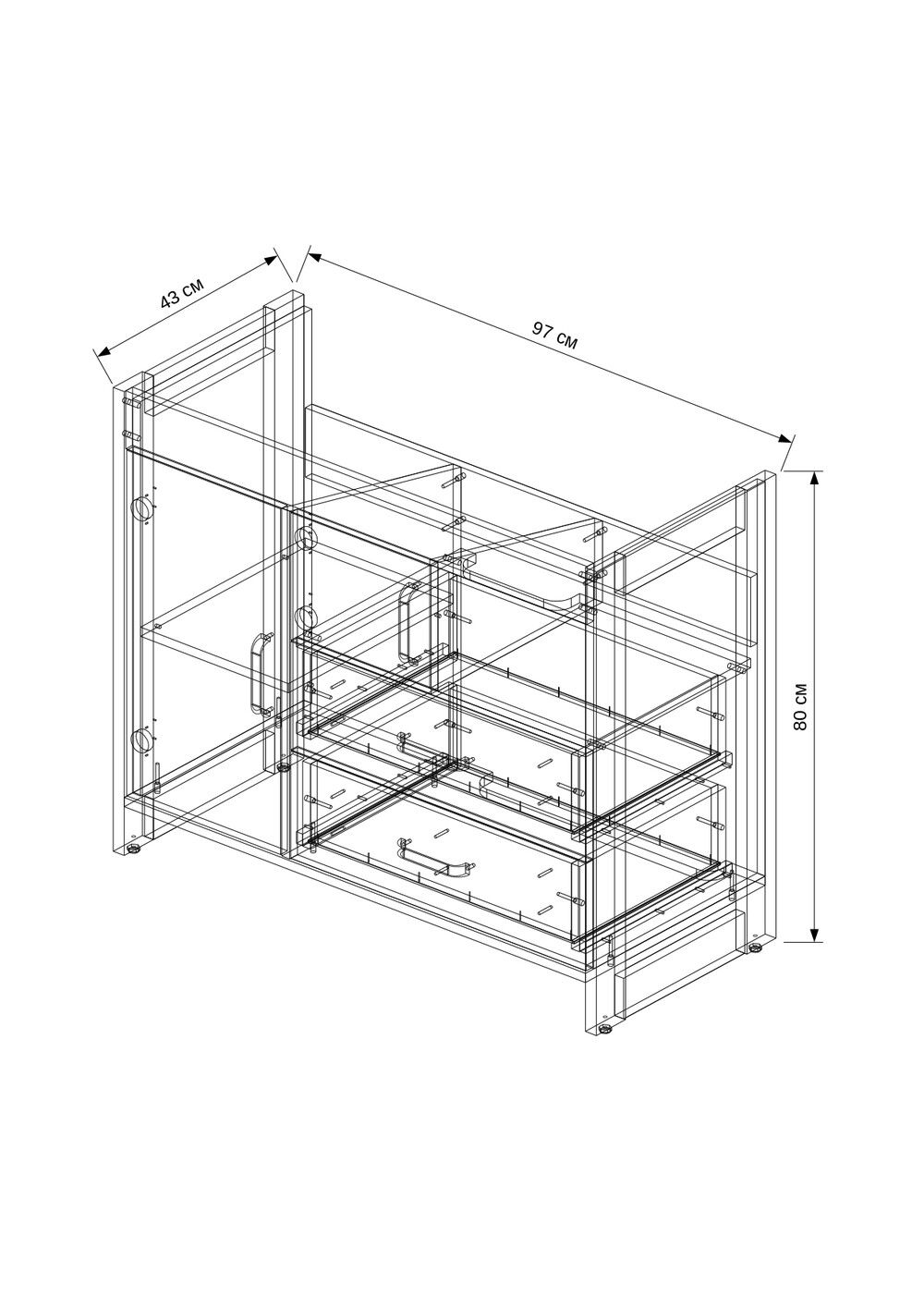 Напольная тумба EvaGold Fernanda 100 (ум. Миранда 100/Грэмми 100/Фостер 100)
