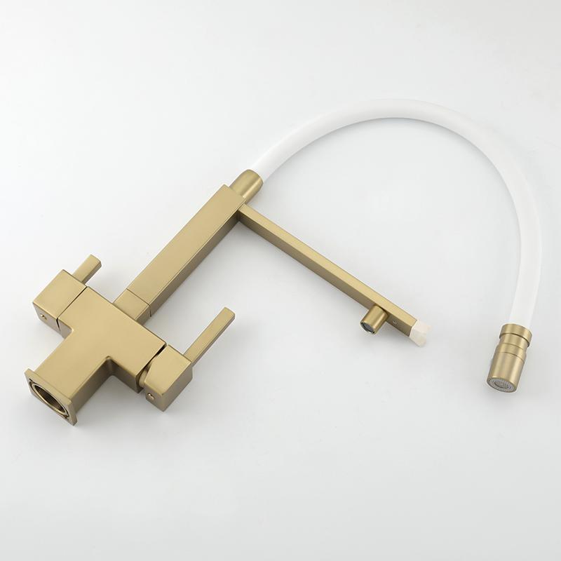 Смеситель для кухни с фильтром Gappo G95 G4395-53 золотой сатин