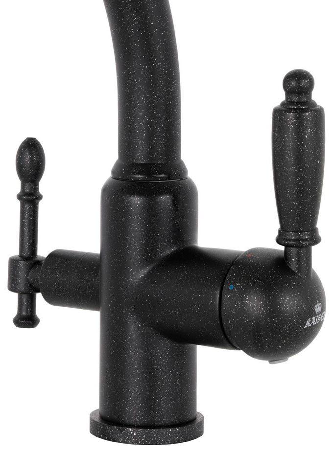 Смеситель для кухни с встроенным краном под питьевую воду Kaiser Vincent 31244-5 Black Pearl