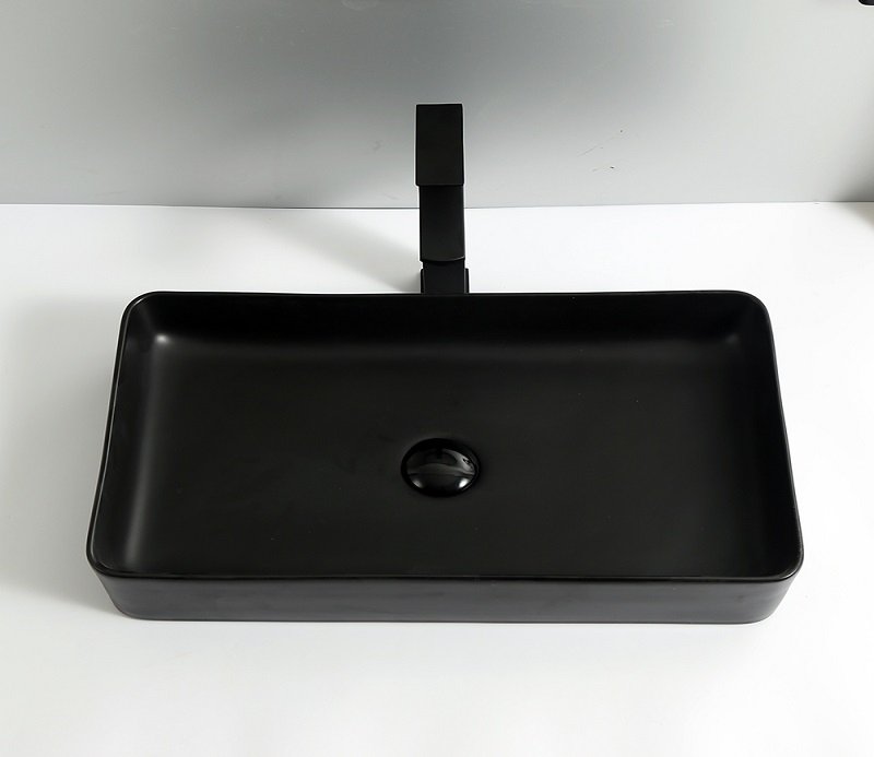Накладная раковина CeramaLux 60,5 NC 9396MB Черная матовая