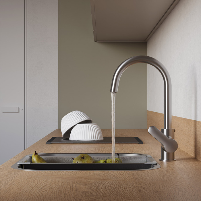 Смеситель для кухни с подключением фильтра Iddis Cuba CUBBNFJi05 сатин