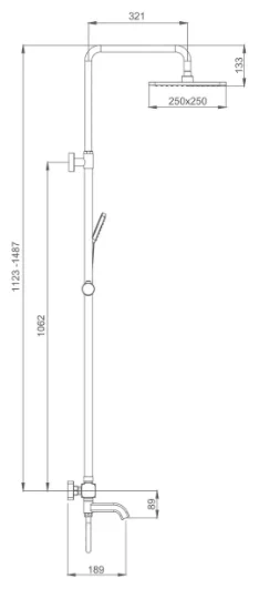 Душевая стойка с термостатом Gappo G2491-6