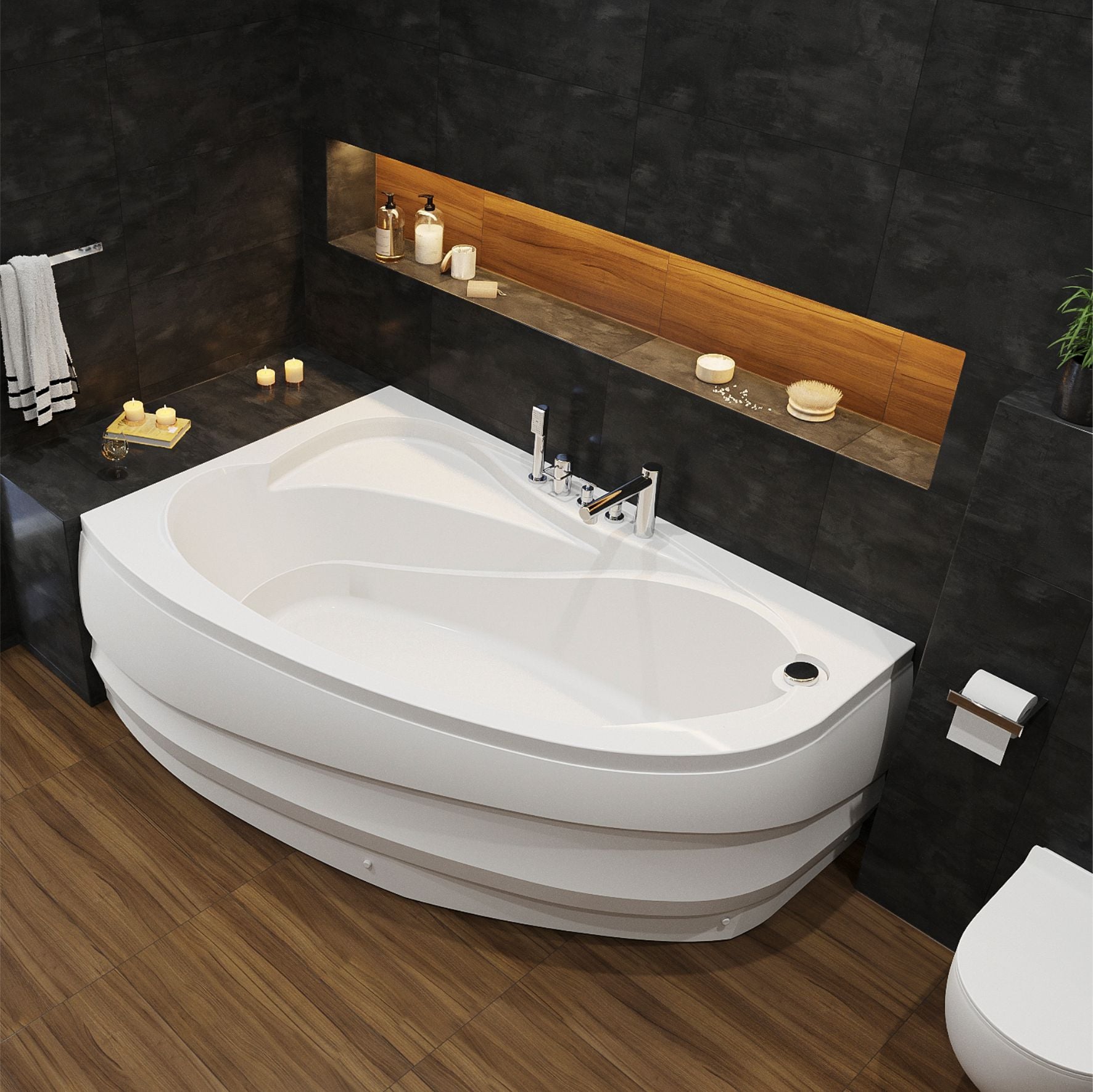 Акриловая ванна Sole Pandora 165*110 левая